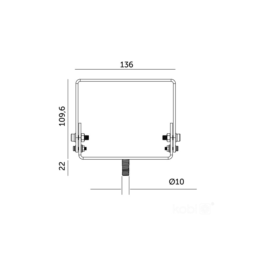 Mounting bracket for HIGHBAY industrial fixture — Black