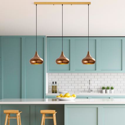 MUBA pendant lamp 3xE27/40W/230V, copper