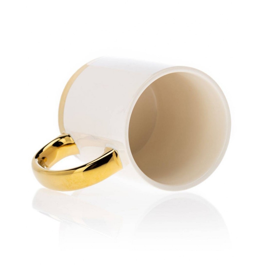 Mug with spoon LANA creamy/gold