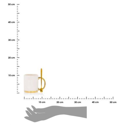 Mug with spoon LANA creamy/gold