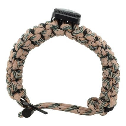Multifunctional bracelet with compass and flint and steel beige