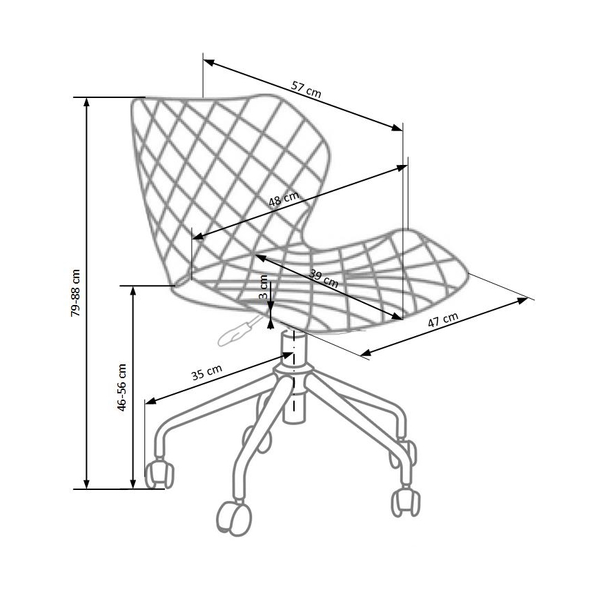 MUNA Office Chair White/Grey