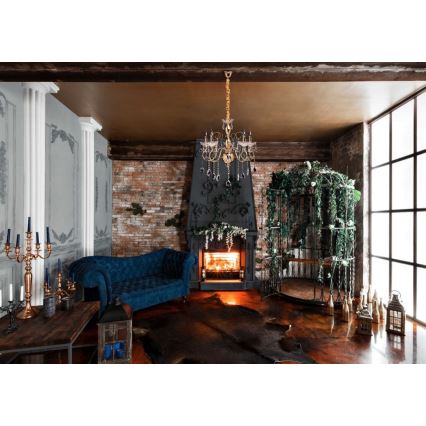 MW-LIGHT - Crystal chandelier on a chain ADELE 5xE14/40W/230V