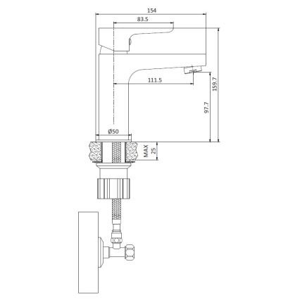 NAESBY basin mixer 15.9 cm polished chrome