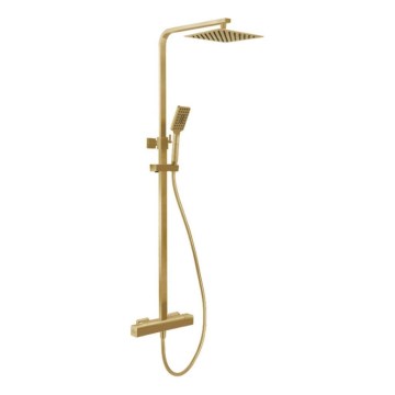 NAESBY Brushed Brass Thermostatic Shower Set