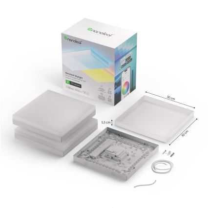 Nanoleaf - SET 3x RGBW Dimmable ceiling light SKYLIGHT 1xLED/18W/230V + 2xLED/16W/230V 2700-6500K Wi-Fi
