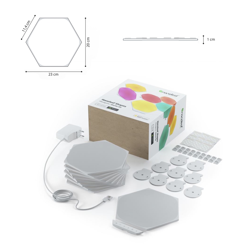 Nanoleaf - SET 9x LED RGB Dimmable panel SHAPES HEXAGON LED/2W/230V 1200-6500K Wi-Fi