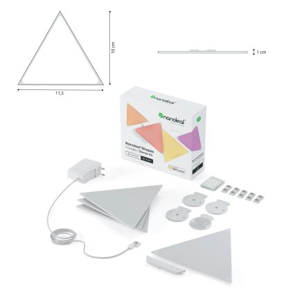 Nanoleaf - PACK 10x LED RGB Dimmable panel TRIANGLES LED/0,5W/230V Wi-Fi