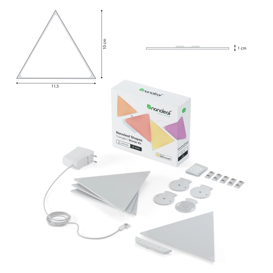 Nanoleaf - PACK 10x LED RGB Dimmable panel TRIANGLES LED/0,5W/230V Wi-Fi