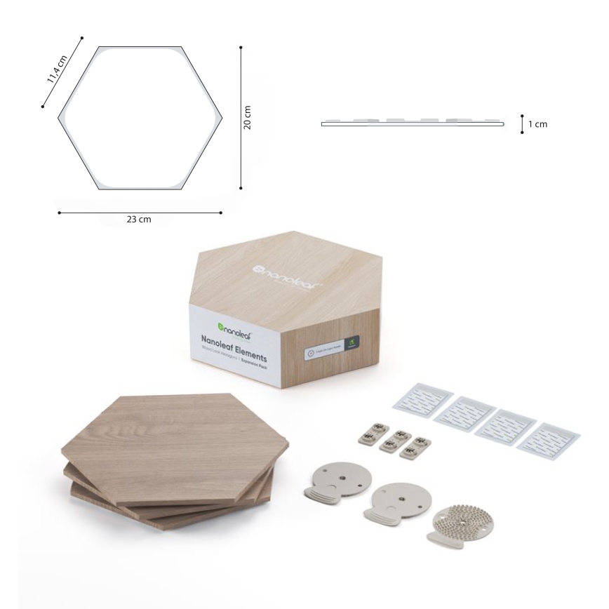 Nanoleaf - SET 3x LED Dimmable panel HEXAGONS LED/2W/230V Wi-Fi