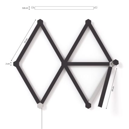 Nanoleaf - Set of rail covers LINES 9 pcs black matte