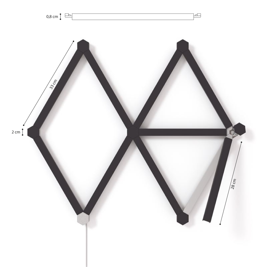 Nanoleaf - Set of rail covers LINES 9 pcs black matte
