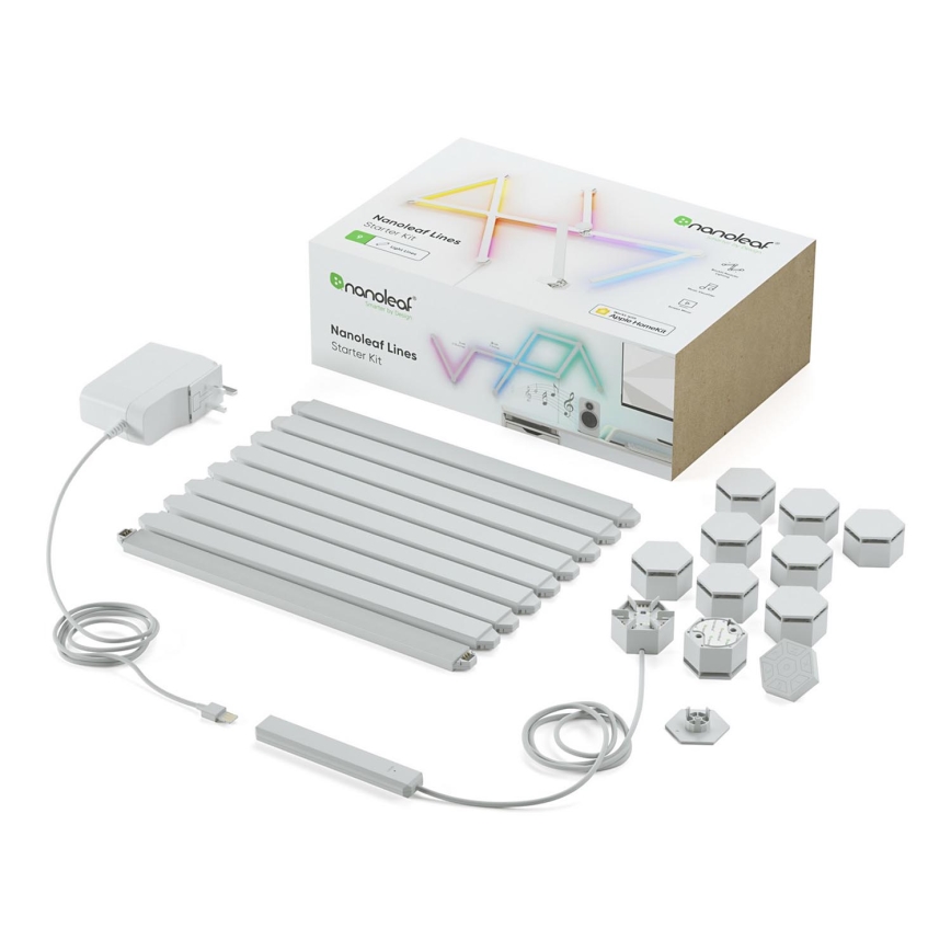 Nanoleaf - SET 9x LED RGBW Dimmable rail LINES LED/2W/230V 1200-6000K Wi-Fi