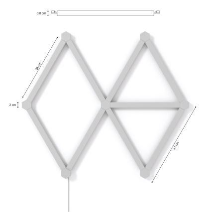 Nanoleaf - SET 9x LED RGBW Dimmable rail LINES LED/2W/230V 1200-6000K Wi-Fi