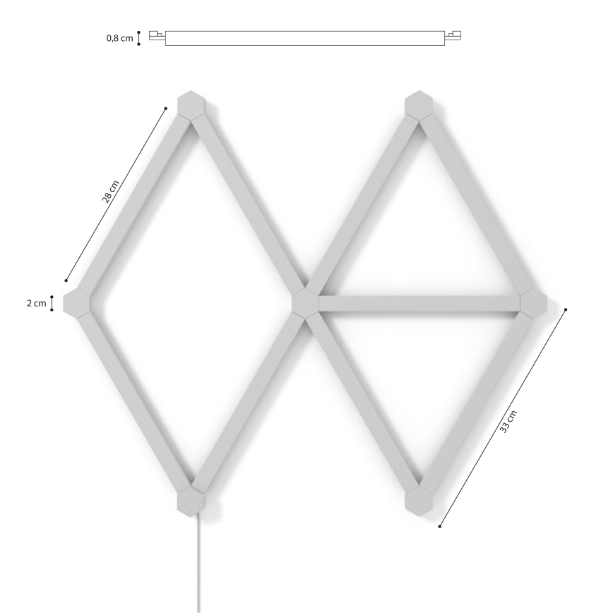 Nanoleaf - SET 9x LED RGBW Dimmable rail LINES LED/2W/230V 1200-6000K Wi-Fi