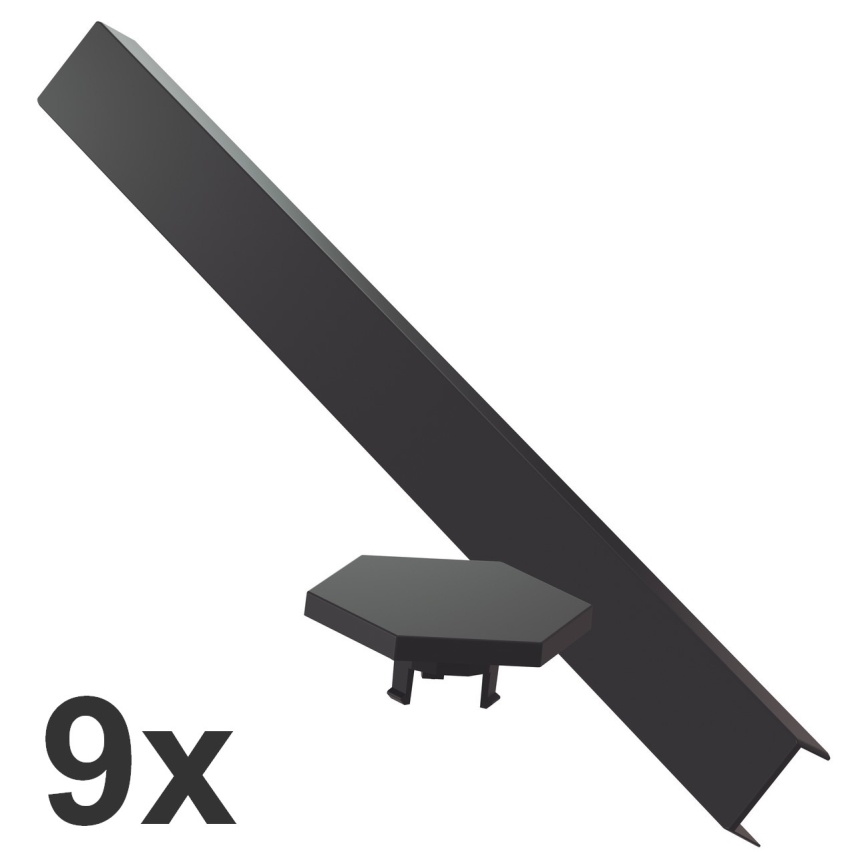 Nanoleaf - Set of rail covers LINES 9 pcs black matte