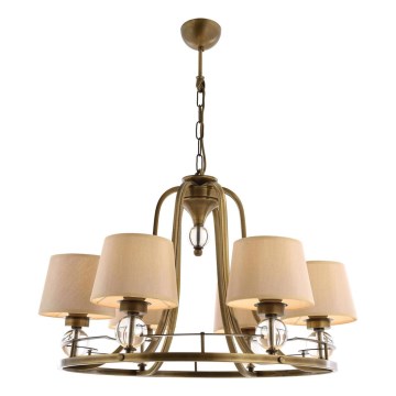 NARA 6xE27/40W/230V Pendant Light Brass