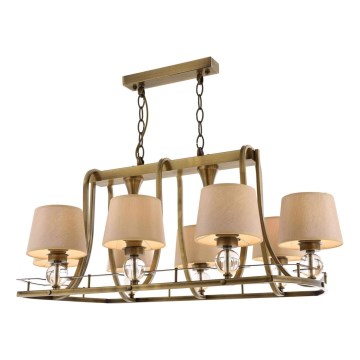 NARA 6xE27/40W/230V Pendant Light Brass