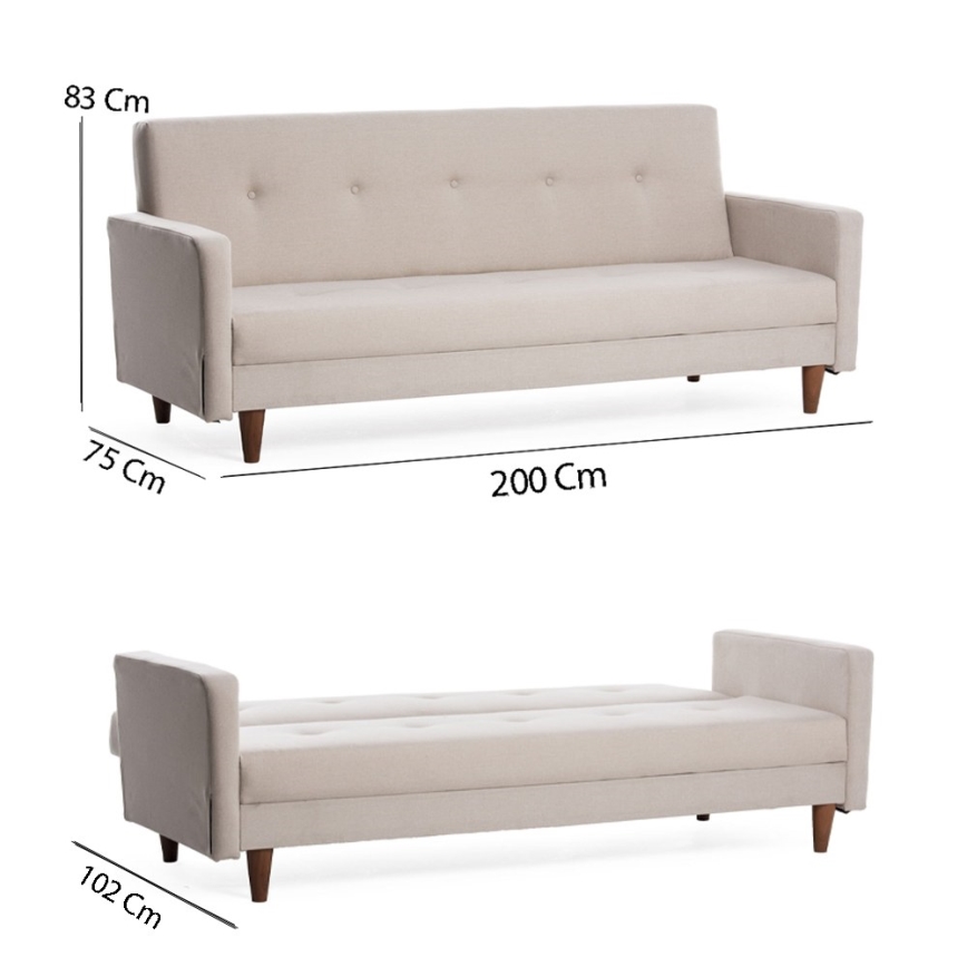 NARA two-seater sofa, cream/beige