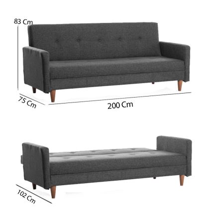 NARA Two-Seater Sofa in Dark Grey