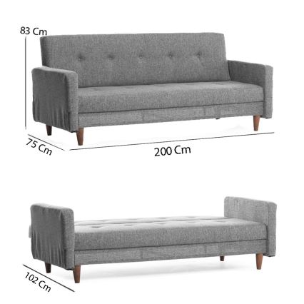 NARA Two-Seater Sofa in Light Grey