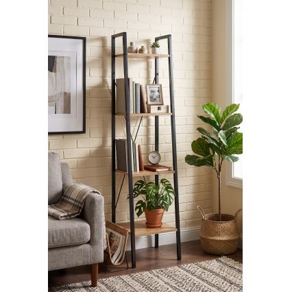 NARVIK Bookcase 148 x 34 cm – Black / Sonoma Oak