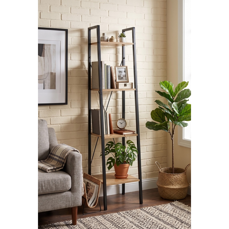 NARVIK Bookcase 148 x 34 cm – Black / Sonoma Oak