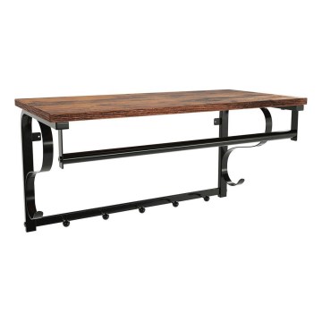NATE Wall-Mounted Coat Rack with Shelf, Brown/Black