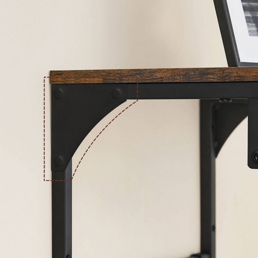 NATE Wall-Mounted Coat Rack with Shelf, Brown/Black