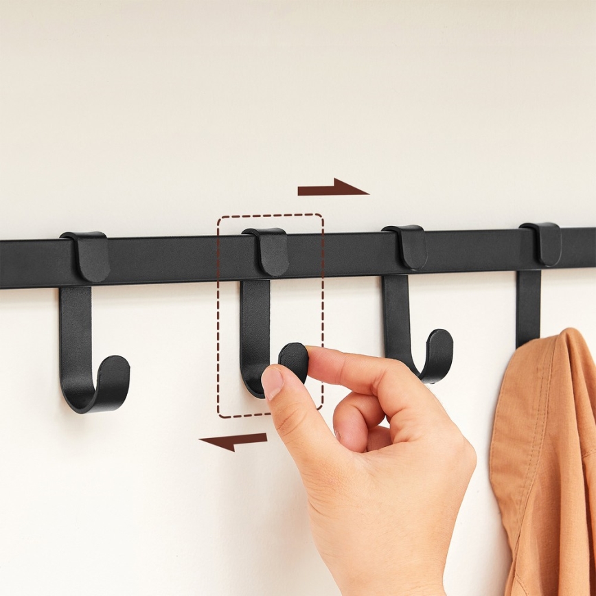 NATE Wall-Mounted Coat Rack with Shelf, Brown/Black