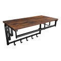 NATE Wall-Mounted Coat Rack with Shelf — Brown/Black
