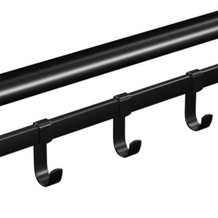 NATE Wall-Mounted Coat Rack with Shelf — Brown/Black