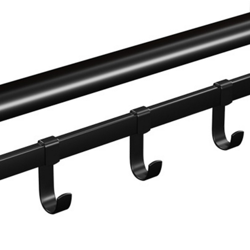 NATE Wall-Mounted Coat Rack with Shelf — Brown/Black