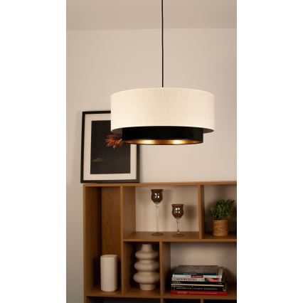 NATIA cord pendant lamp 1xE27/60W/230V Ø 45 cm white/black