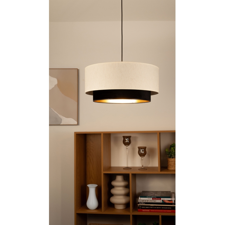 NATIA cord pendant lamp 1xE27/60W/230V Ø 45 cm white/black