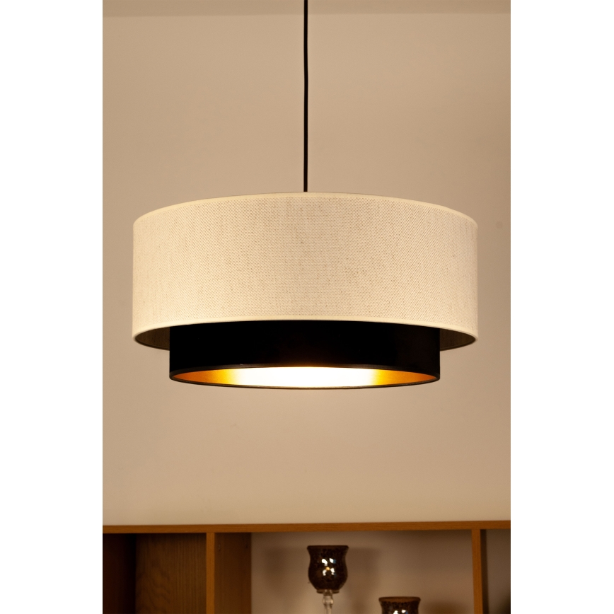 NATIA cord pendant lamp 1xE27/60W/230V Ø 45 cm white/black