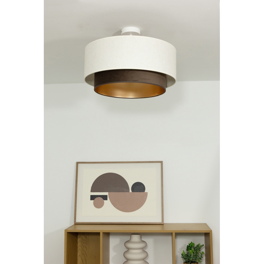 NATIA flush ceiling light 1xE27/60W/230V Ø 45 cm white/brown