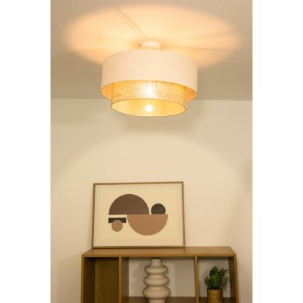 NATIA Flush-mount ceiling light 1xE27/60W/230V, diam. 45 cm, white/brown