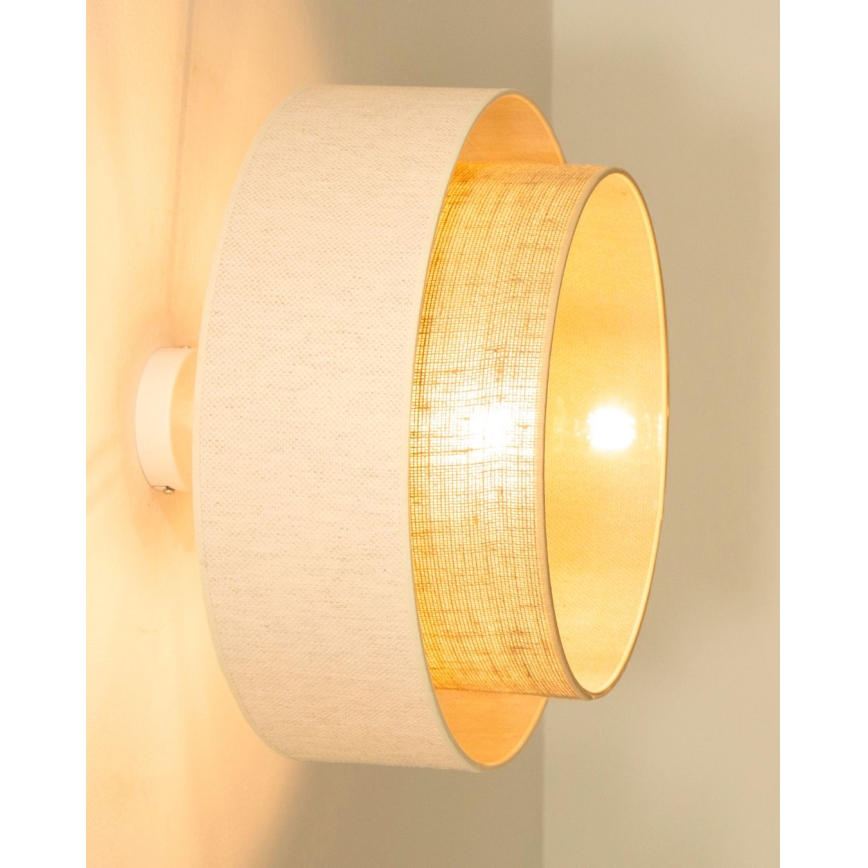 NATIA Flush-mount ceiling light 1xE27/60W/230V, diam. 45 cm, white/brown