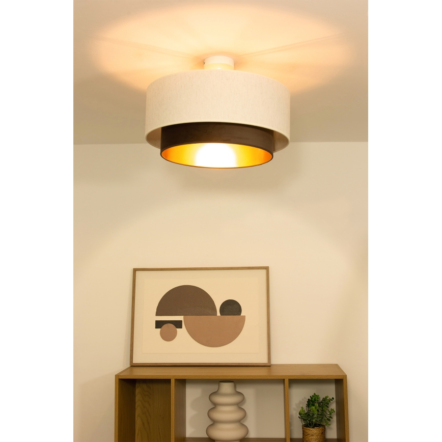 NATIA Flush-Mount Ceiling Light 1xE27/60W/230V White/Brown