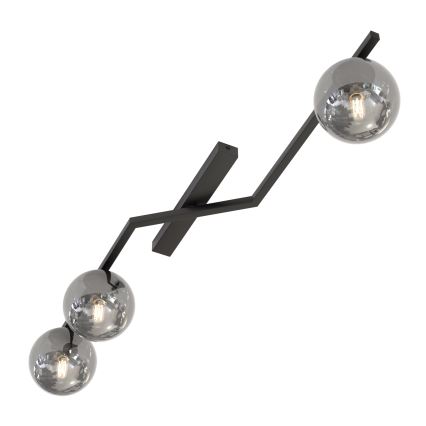 NATON Ceiling Light 3x E14/10W/230V Black/Smoked