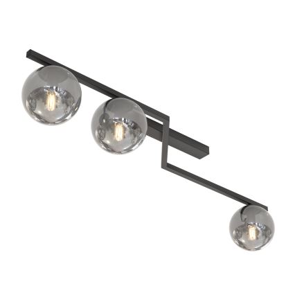 NATON Ceiling Light 3x E14/10W/230V Black/Smoked