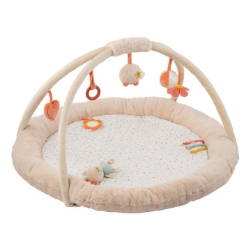 Nattou - Children's blanket for playing with a trapeze MILA, ZOE & LANA beige