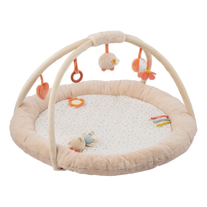 Nattou - Children's blanket for playing with a trapeze MILA, ZOE & LANA beige