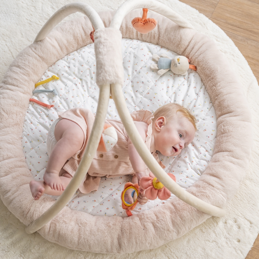 Nattou - Children's blanket for playing with a trapeze MILA, ZOE & LANA beige