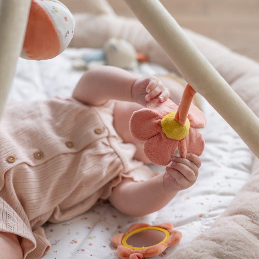 Nattou - Children's blanket for playing with a trapeze MILA, ZOE & LANA beige