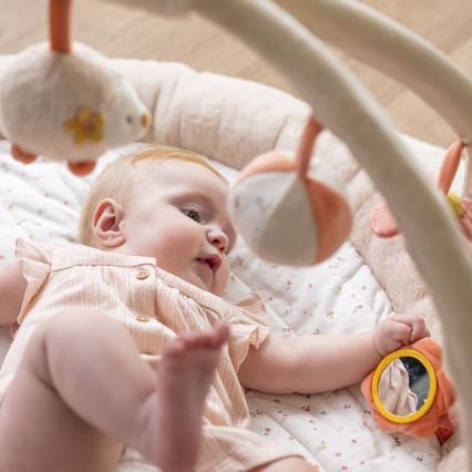 Nattou - Children's blanket for playing with a trapeze MILA, ZOE & LANA beige