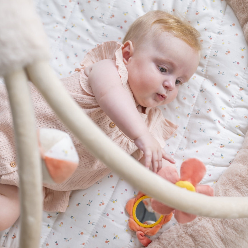Nattou - Children's blanket for playing with a trapeze MILA, ZOE & LANA beige