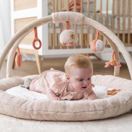 Nattou - Children's blanket for playing with a trapeze MILA, ZOE & LANA beige