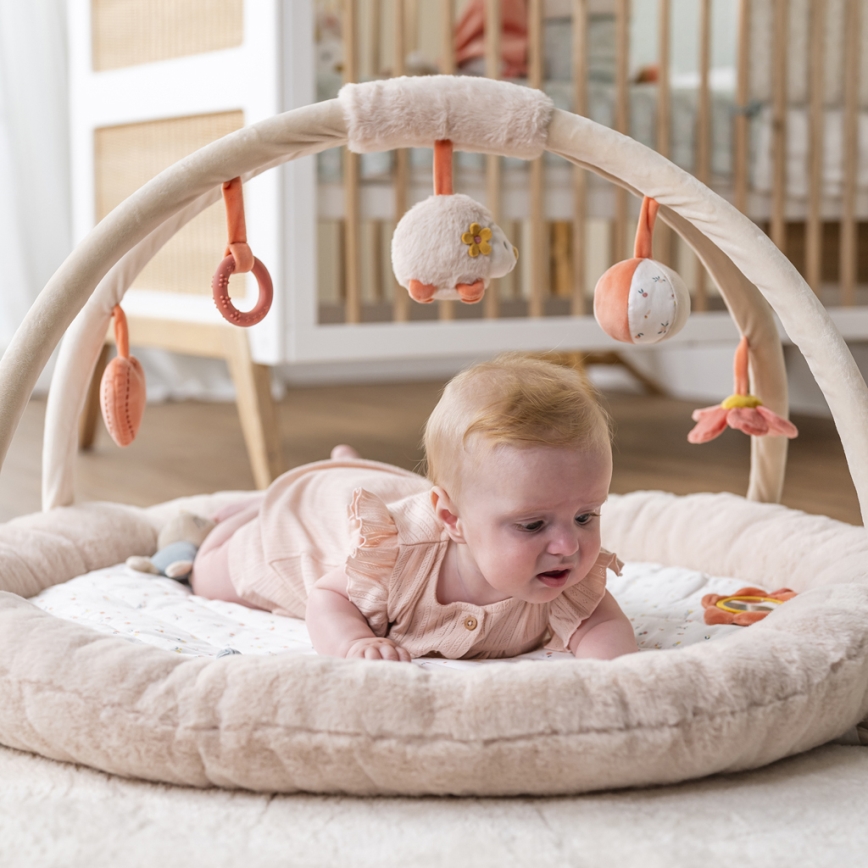 Nattou - Children's blanket for playing with a trapeze MILA, ZOE & LANA beige